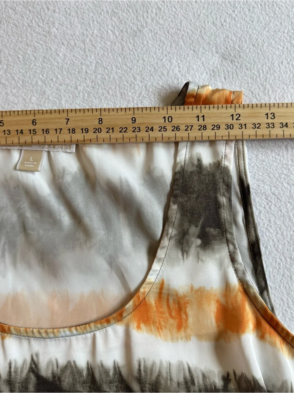 Michael Kors Women’s Sleeveless Tie Dye Tank Top Size L Chiffon Multi Boho Flowy